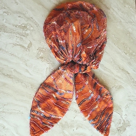 Bedazzled head scarf. Throwback 60s style. Silk. by Eugenia Kim 🤩 - Picture 3 of 9